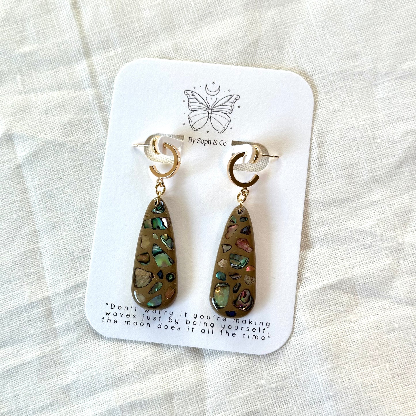 Abalone Dangle - Coffee