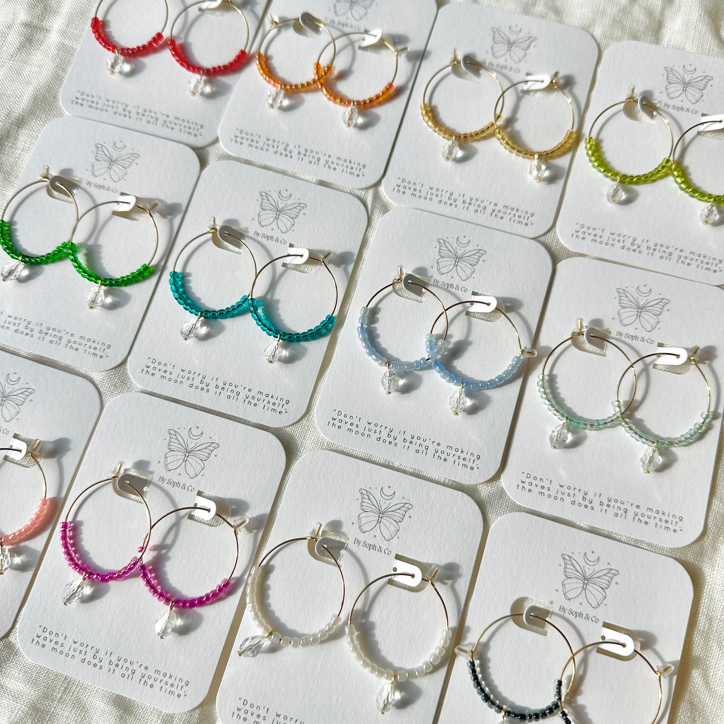 Glass bead Hoops