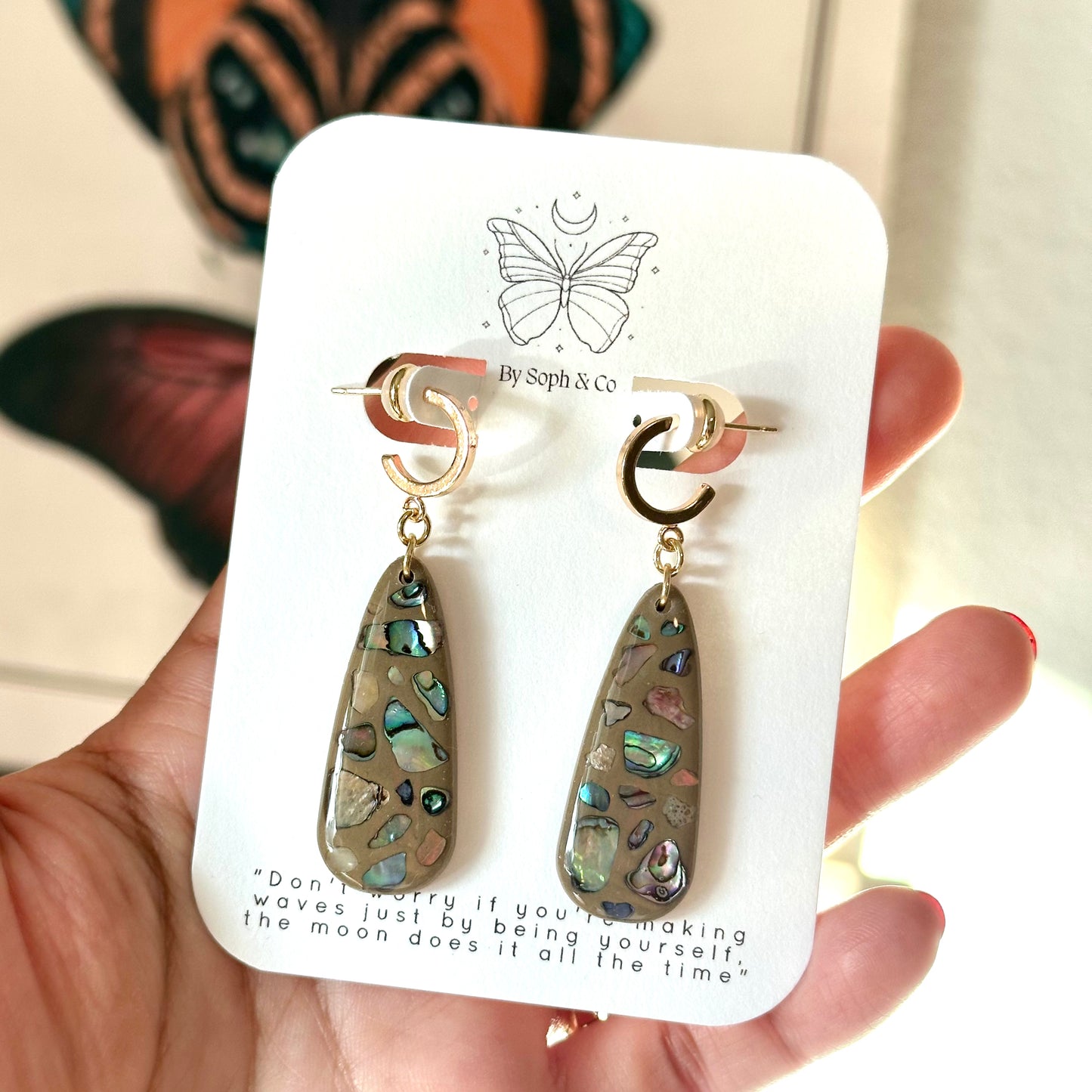 Abalone Dangle - Coffee