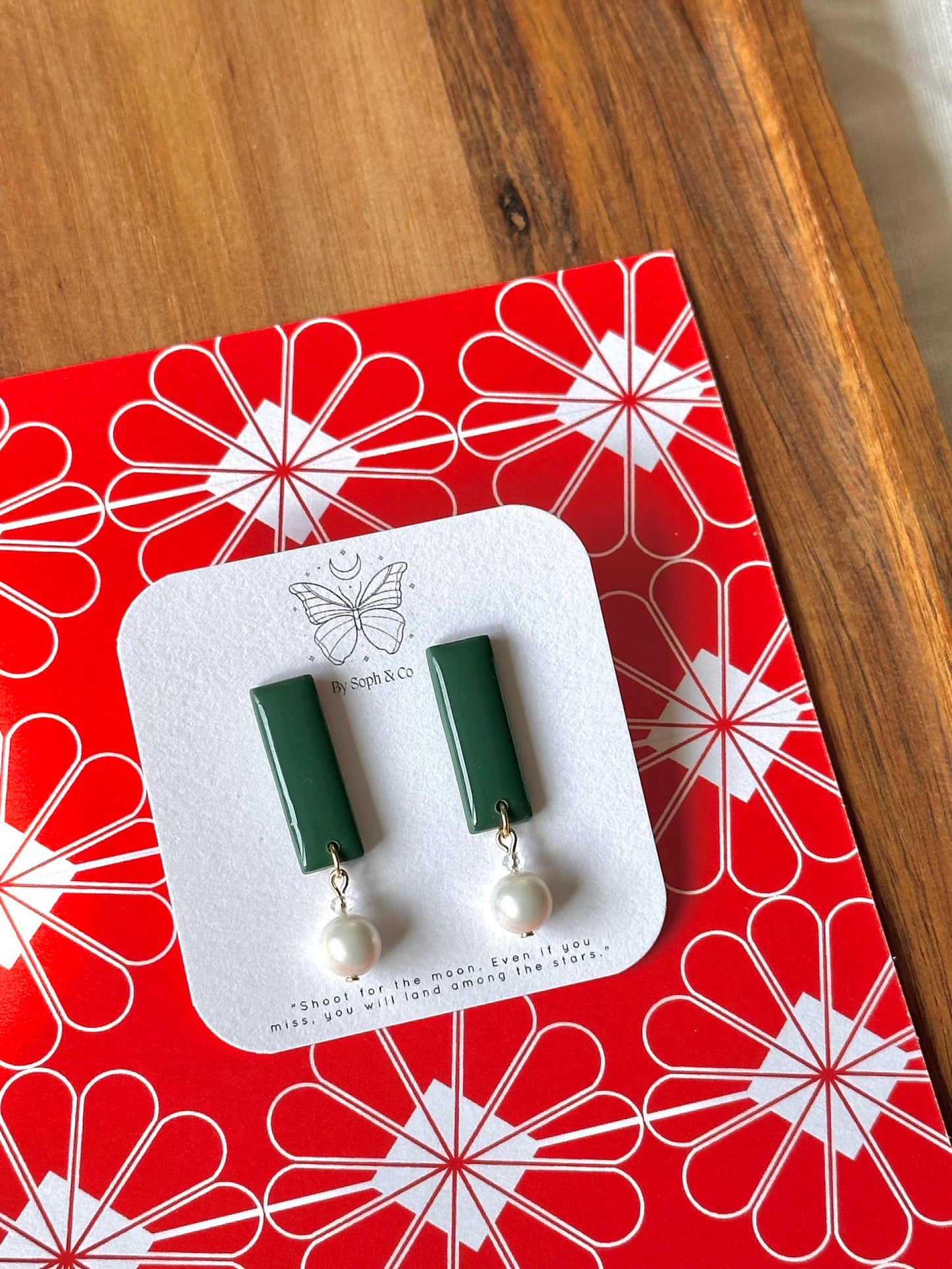 Lyra Earrings - Dark Green