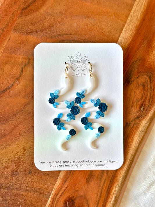 Snake Earrings - Chinese Porcelain