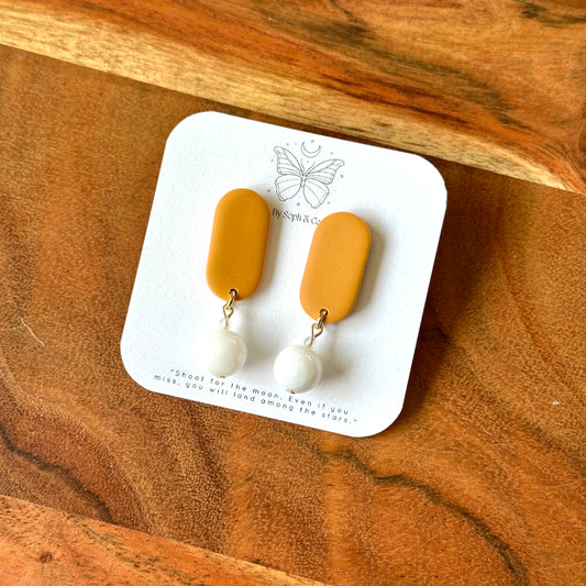 Oval Studs - Orange