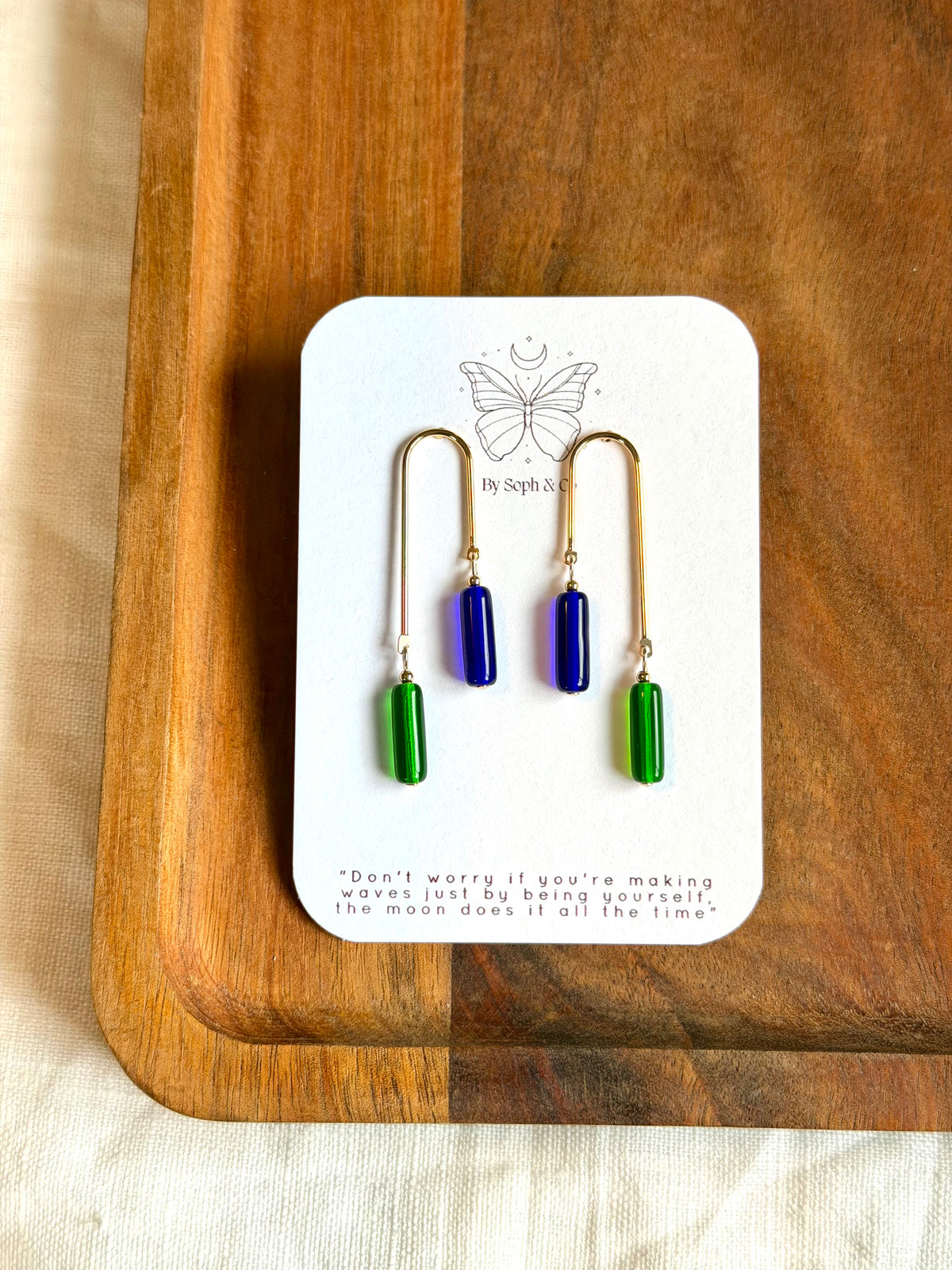 Crystal U-Bar Earrings