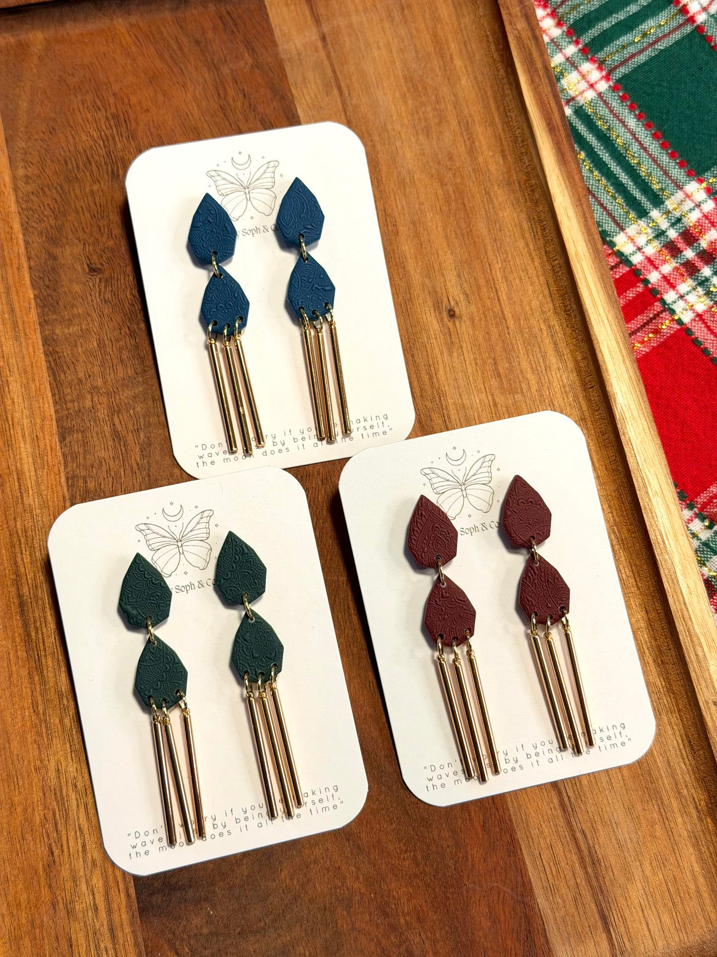 Embossed Teardrop Dangles