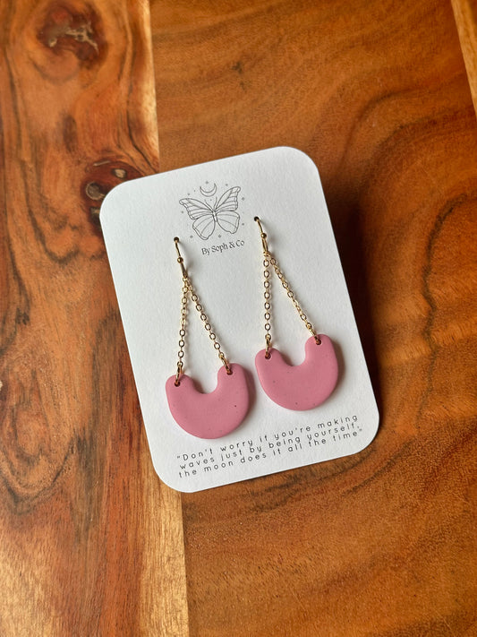Calia Earrings - Speckled Muted Pink