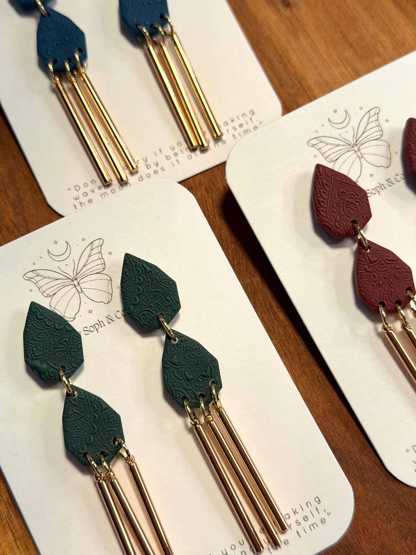 Embossed Teardrop Dangles