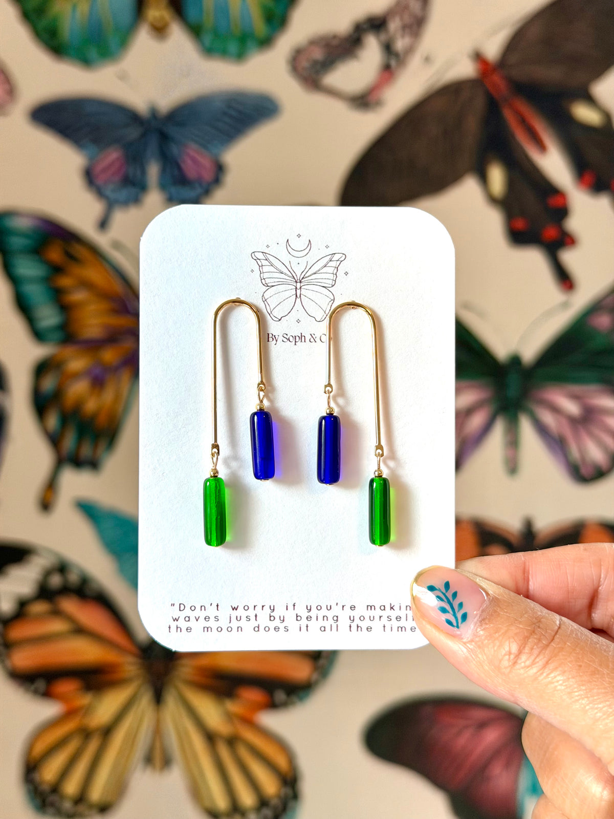 Crystal U-Bar Earrings