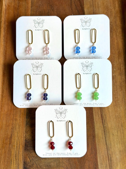 Beaded Oval Studs