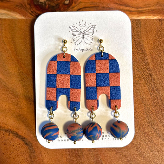 Checker Style #1 - Terracotta/Blue