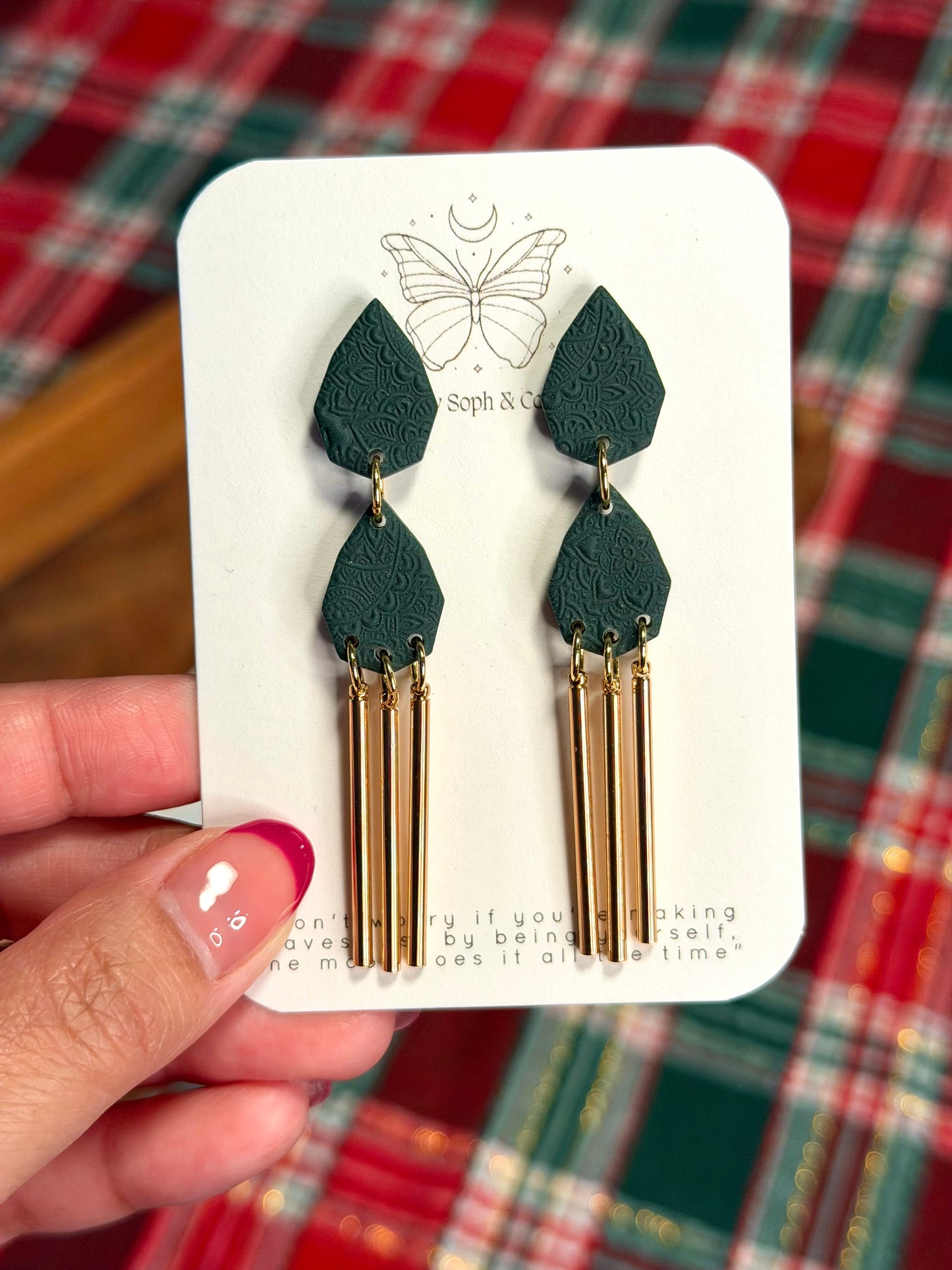 Embossed Teardrop Dangles