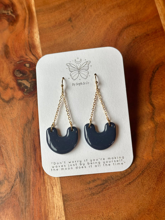 Calia Earrings - Navy Blue