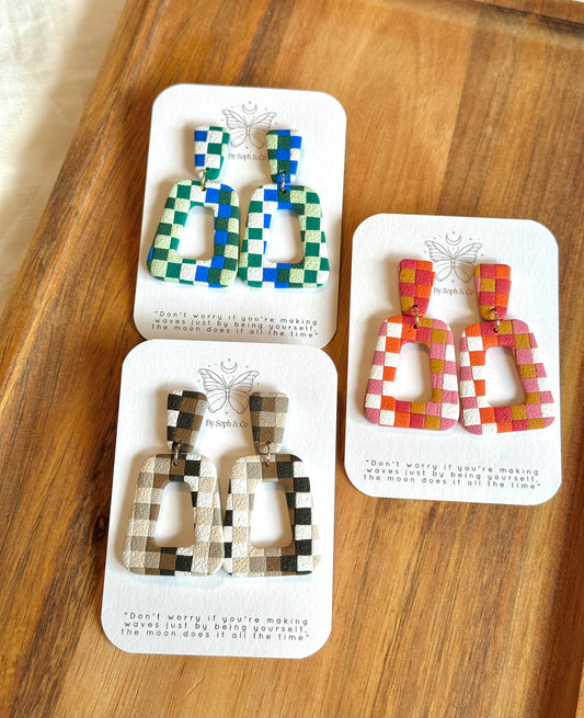 Checkered Earrings Style #1
